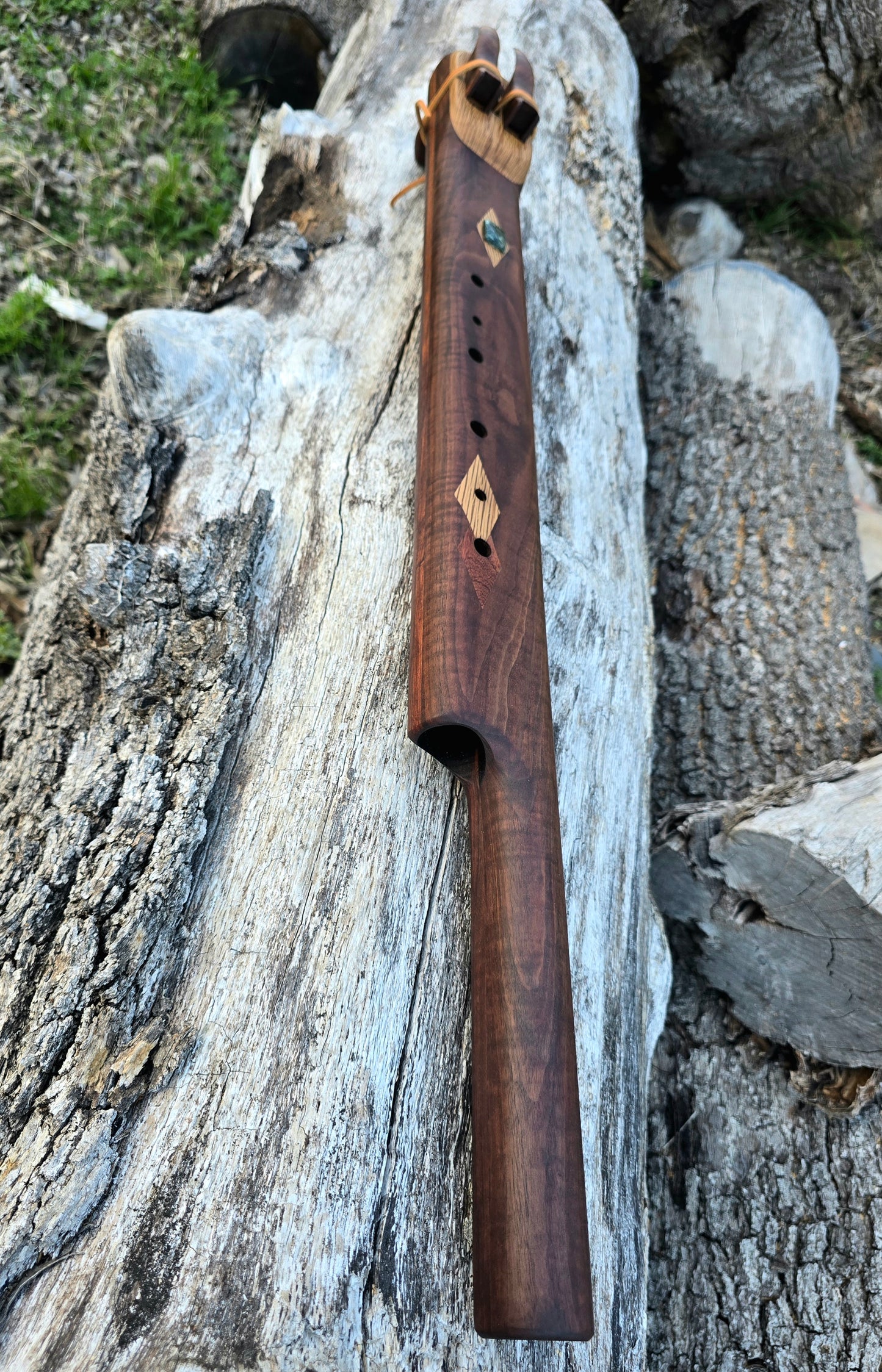 1. Walnut aeolian 1/5 below drone key of low B/F# 444hz