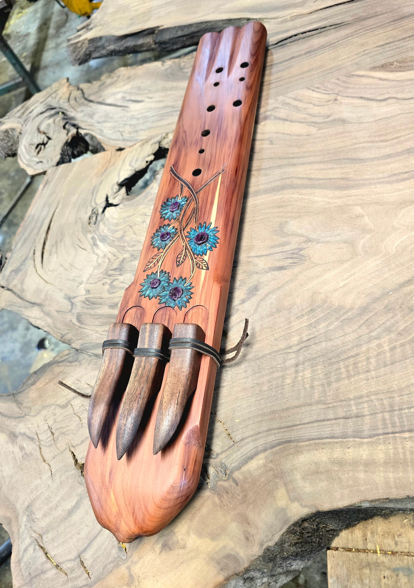 Red cedar aeolian triple drone