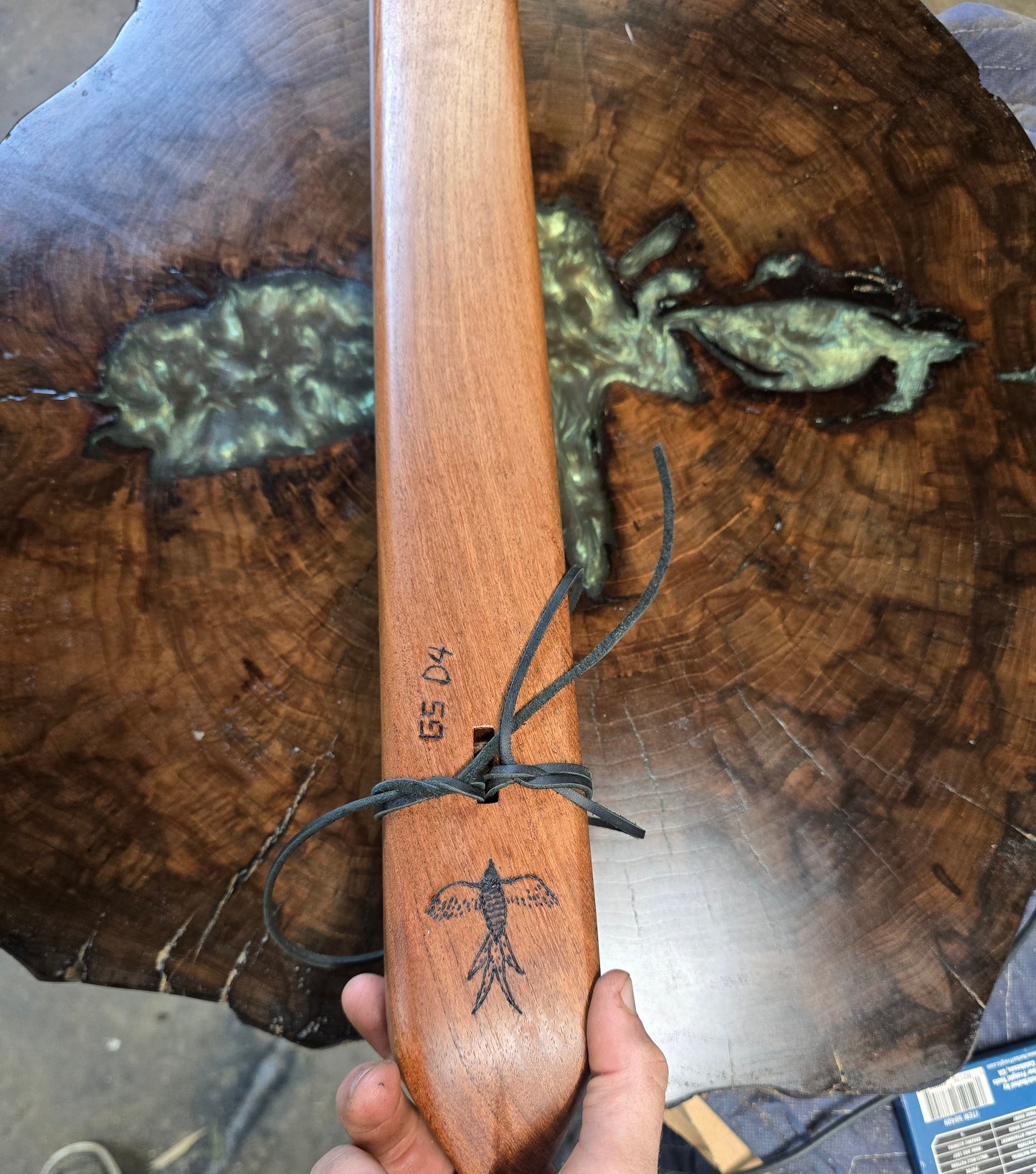 D4 Drone flute in mesquite