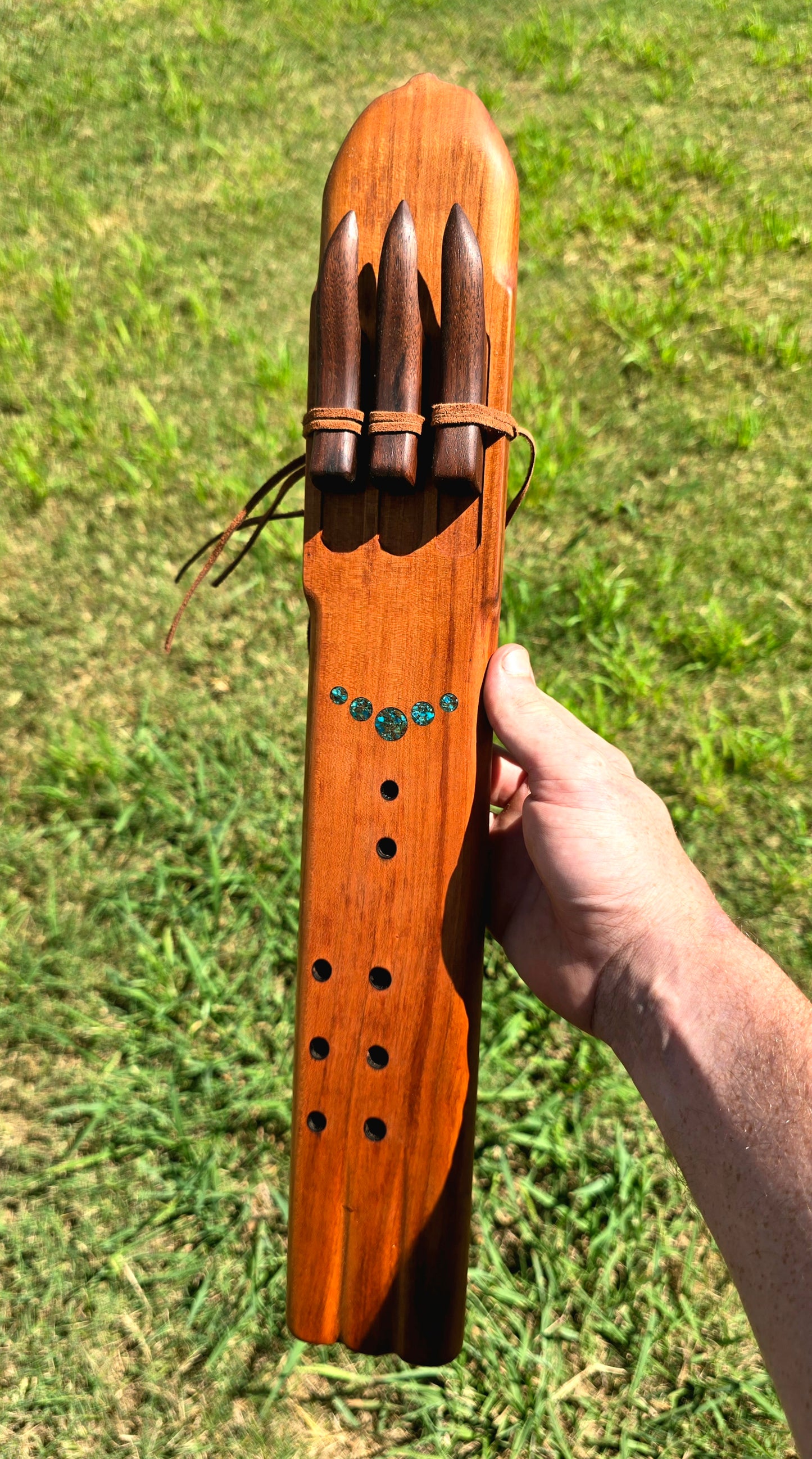 Triple drone key of A cherry wood