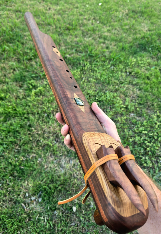 1. Walnut aeolian 1/5 below drone key of low B/F# 444hz