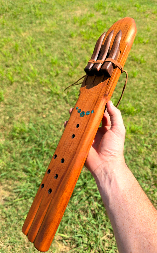 Triple drone key of A cherry wood