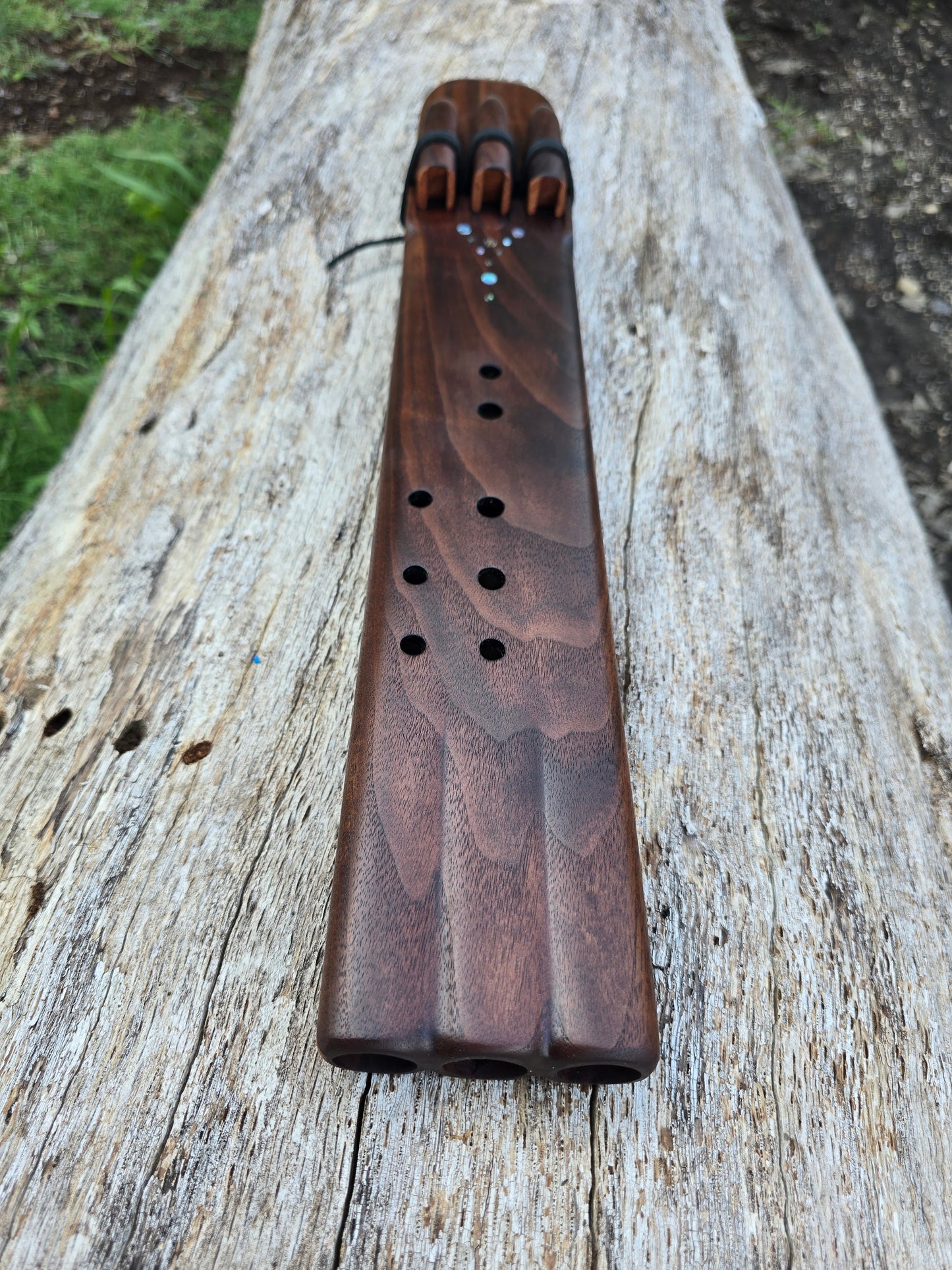 Block walnut triple harmony drone key of G5 432Hz